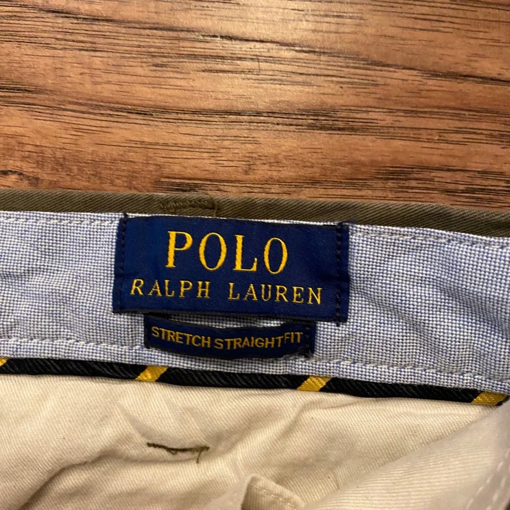 Polo Ralph Lauren Stretch Straight Fit Chino Pants Mens Olive Green 31 Inseam